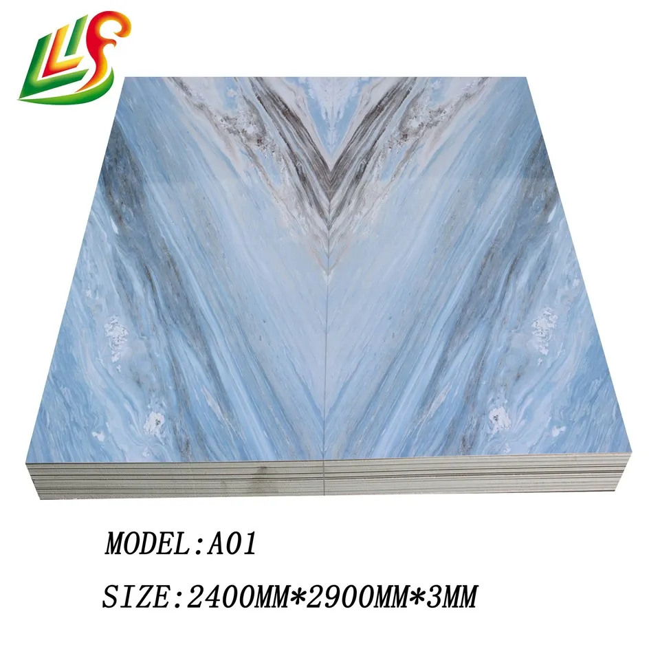 Προσαρμοσμένα φύλλα μαρμάρου PVC τρισδιάστατης εκτύπωσης με επίστρωση UV